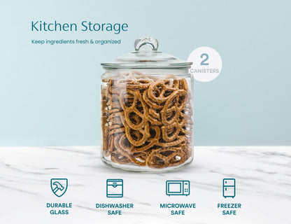 Plastic-Free Half-Gallon Glass Storage Jars, Glass Lids, 2-Pack – KooK
