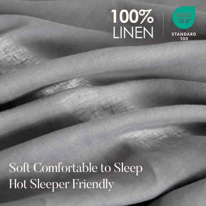 DAPU 100% Pure French Linen Sheets: Natural Normandy Flax Set