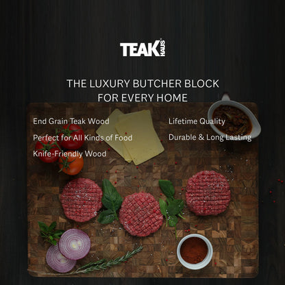 Non-Toxic Teak End-Grain Cutting Board, FSC-Certified – Teakhaus