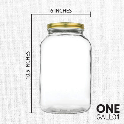 1-Gallon Glass Mason Jars with Airtight Metal Lids, 2-Pack - Kitchentoolz