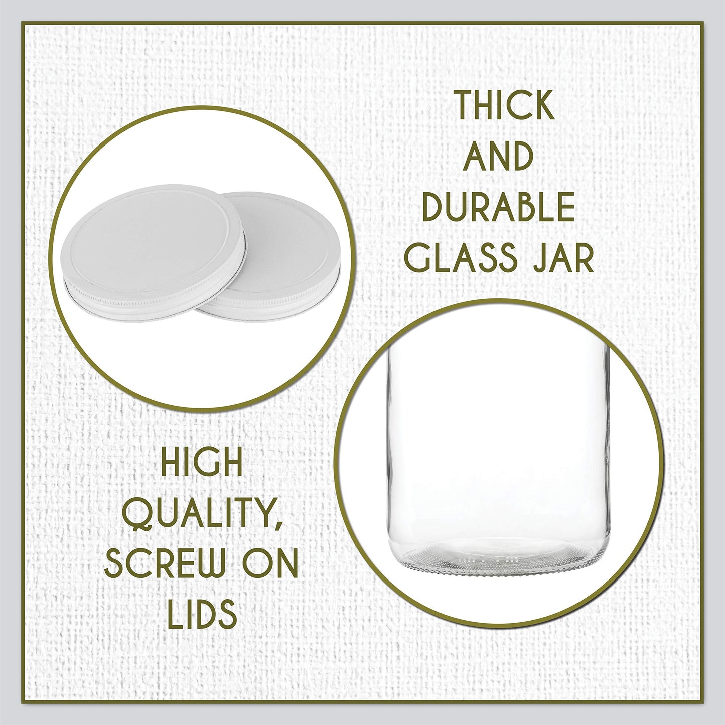 1-Gallon Glass Mason Jars with Airtight Metal Lids, 2-Pack - Kitchentoolz