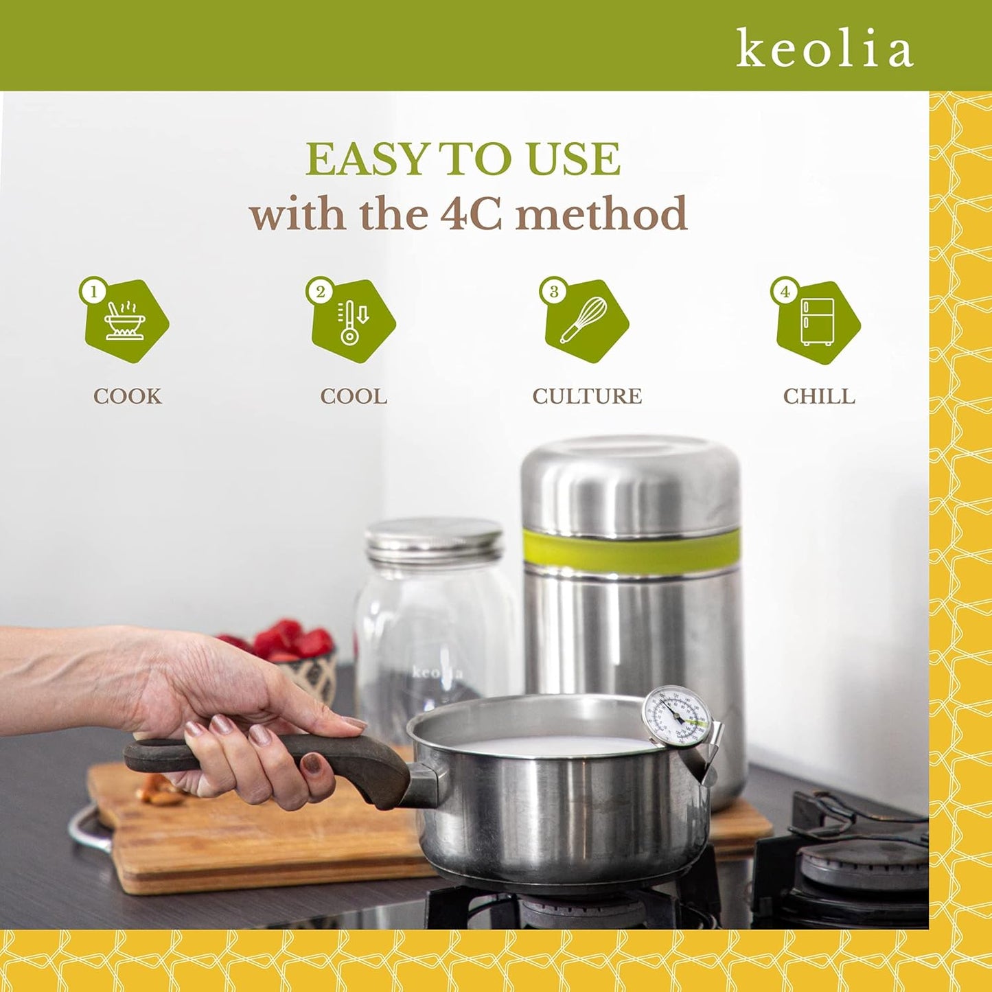 Microplastic-Free Non-Electric Yogurt Maker Kit with Glass Jar – Keolia