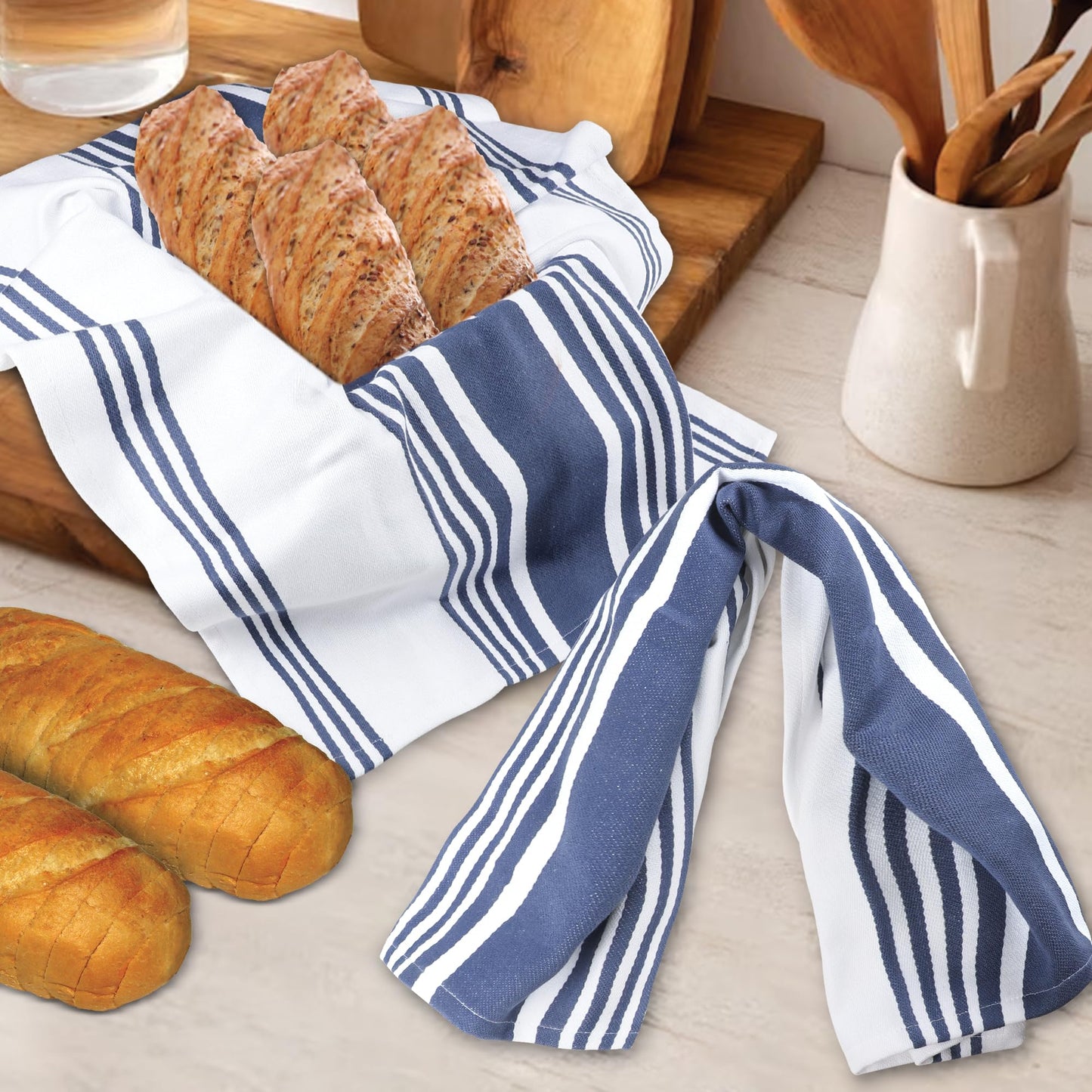 Microplastic-Free Kitchen: Urban Villa Cotton Dish Towels 6-Pack Non-Toxic