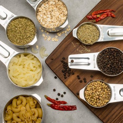 Microplastic-Free 18/8 Stainless Steel Measuring Cups & Spoons Set, 13-Piece