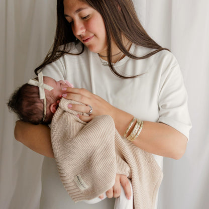 Bleu La La Heritage Knit Blanket: 100% Organic Cotton Luxury