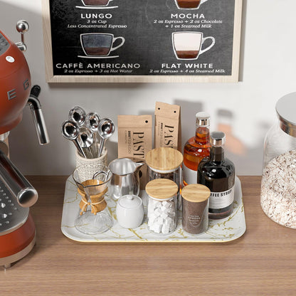 Sustainable Bamboo Bathroom Vanity Tray: Sleek Countertop Organizer