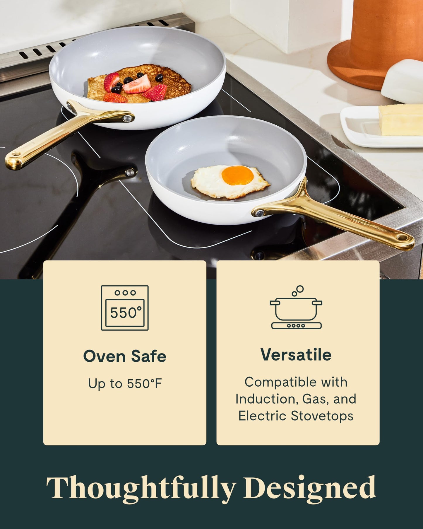 PFAS-Free Ceramic Nonstick Fry Pan Duo – Caraway