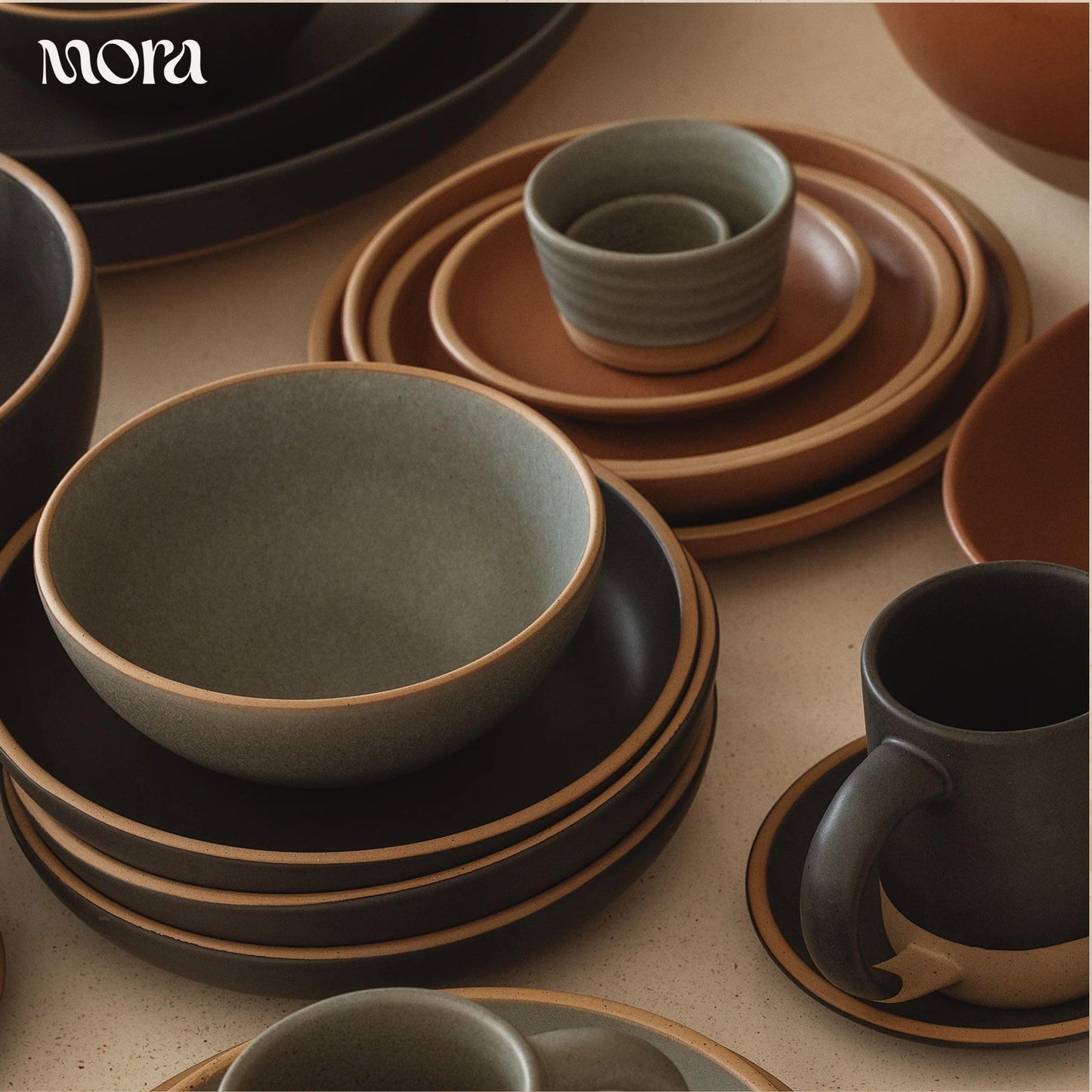 Lead-Free Ceramic Bowls, Lab-Tested – Mora (Set of 4, 28oz)