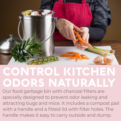 Microplastic-Free Kitchen: Epica Stainless Steel Compost Bin Non-Toxic