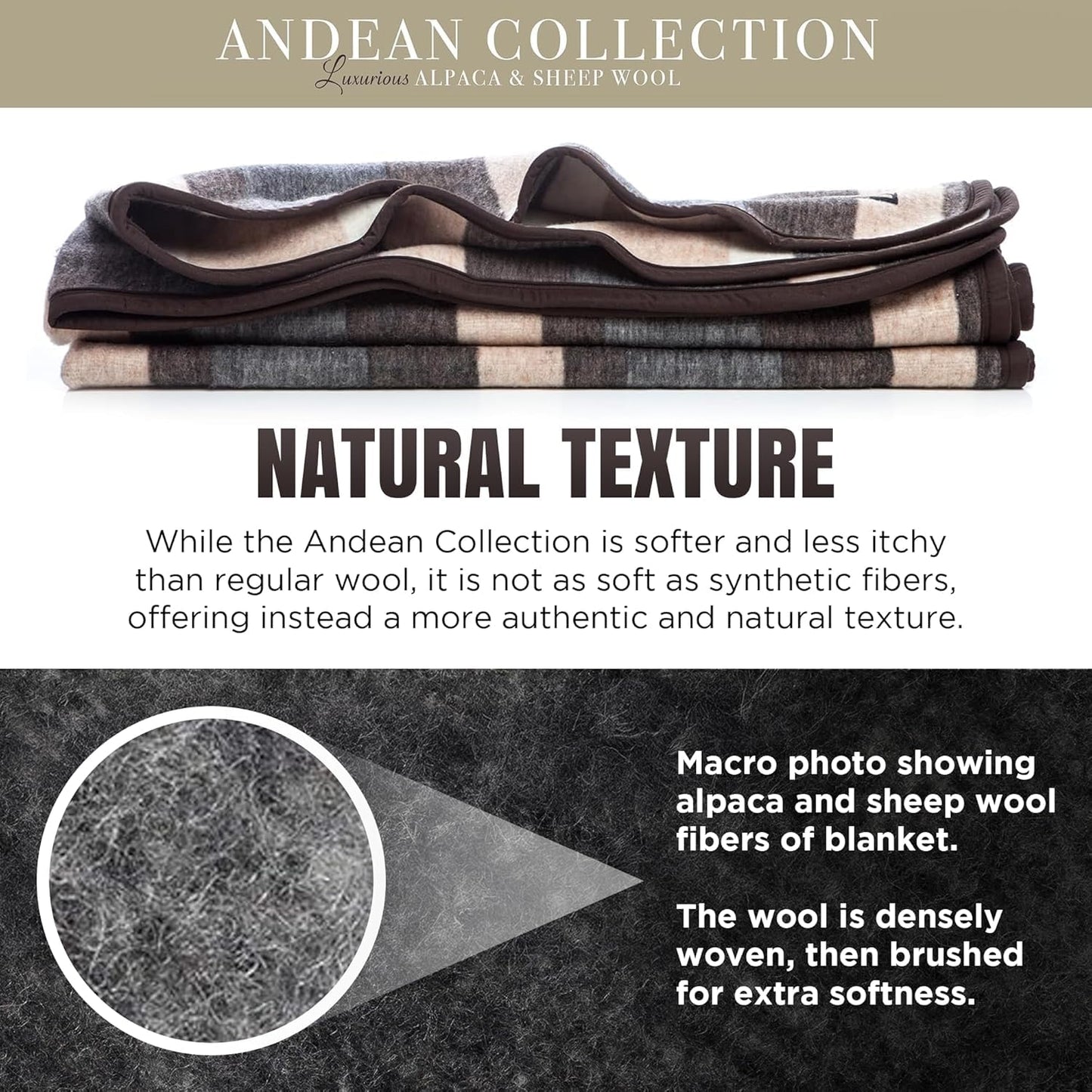 Natural Alpaca & Sheep Wool Blanket: Heavyweight 4.2 lb Twin Bedding