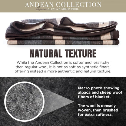 Natural Alpaca & Sheep Wool Blanket: Heavyweight 4.2 lb Twin Bedding
