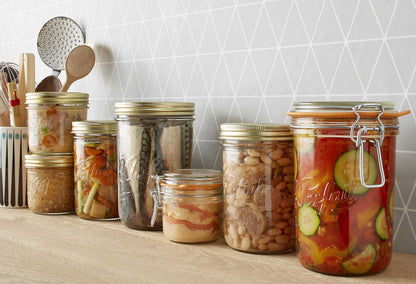 Le Parfait Super Terrine French Glass Jars (32oz Quart, Pack of 4)