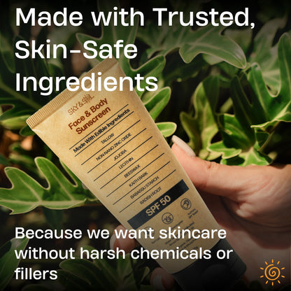 Mineral Sunscreen SPF 30, Non-Nano Zinc & Tallow, Fragrance-Free – Sky & Sol