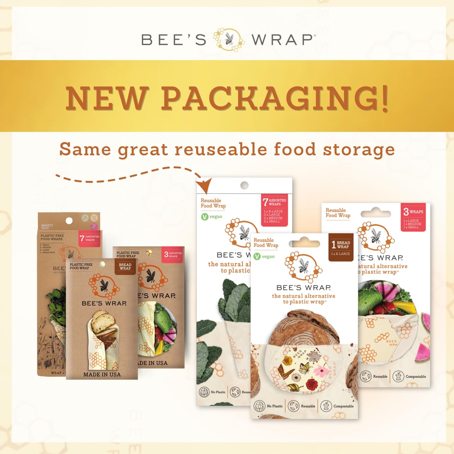 Plastic-Free Vegan Reusable Food Wrap Roll – Bee's Wrap