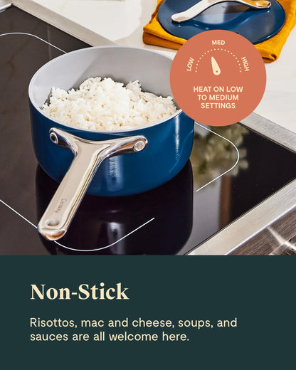 PFAS-Free Ceramic Nonstick Saucepan, 1.75-Qt – Caraway