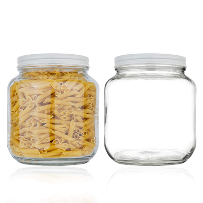 Half-Gallon Glass Mason Jars with Metal Lids, 2-Pack - Kitchentoolz