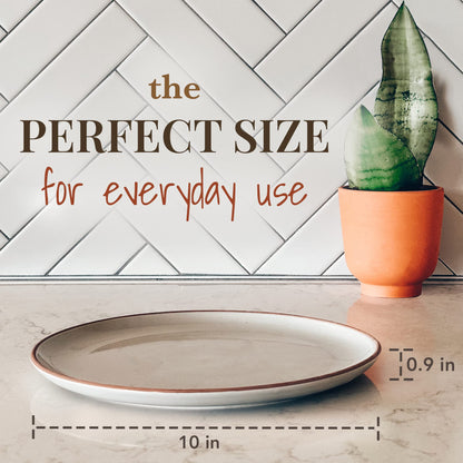 Lead-Free Ceramic Dinner Plates, Lab-Tested – Mora (Set of 6)