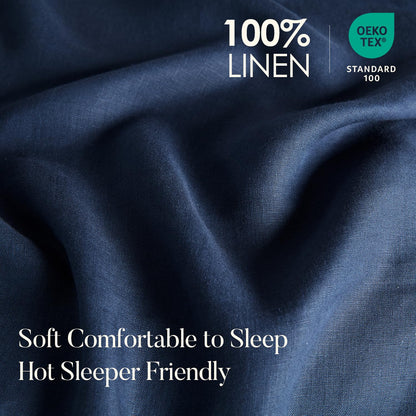 DAPU 100% Pure French Linen Sheets: Natural Normandy Flax Set