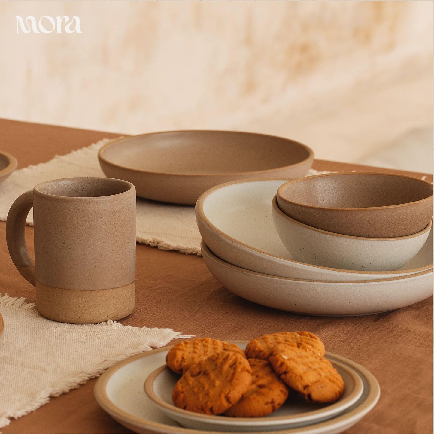 Lead-Free Ceramic Bowls, Lab-Tested – Mora (Set of 4, 28oz)
