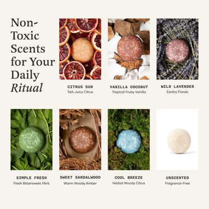 Fragrance-Free Unscented Shampoo Bar for Sensitive Scalp, Vegan – The Earthling Co.