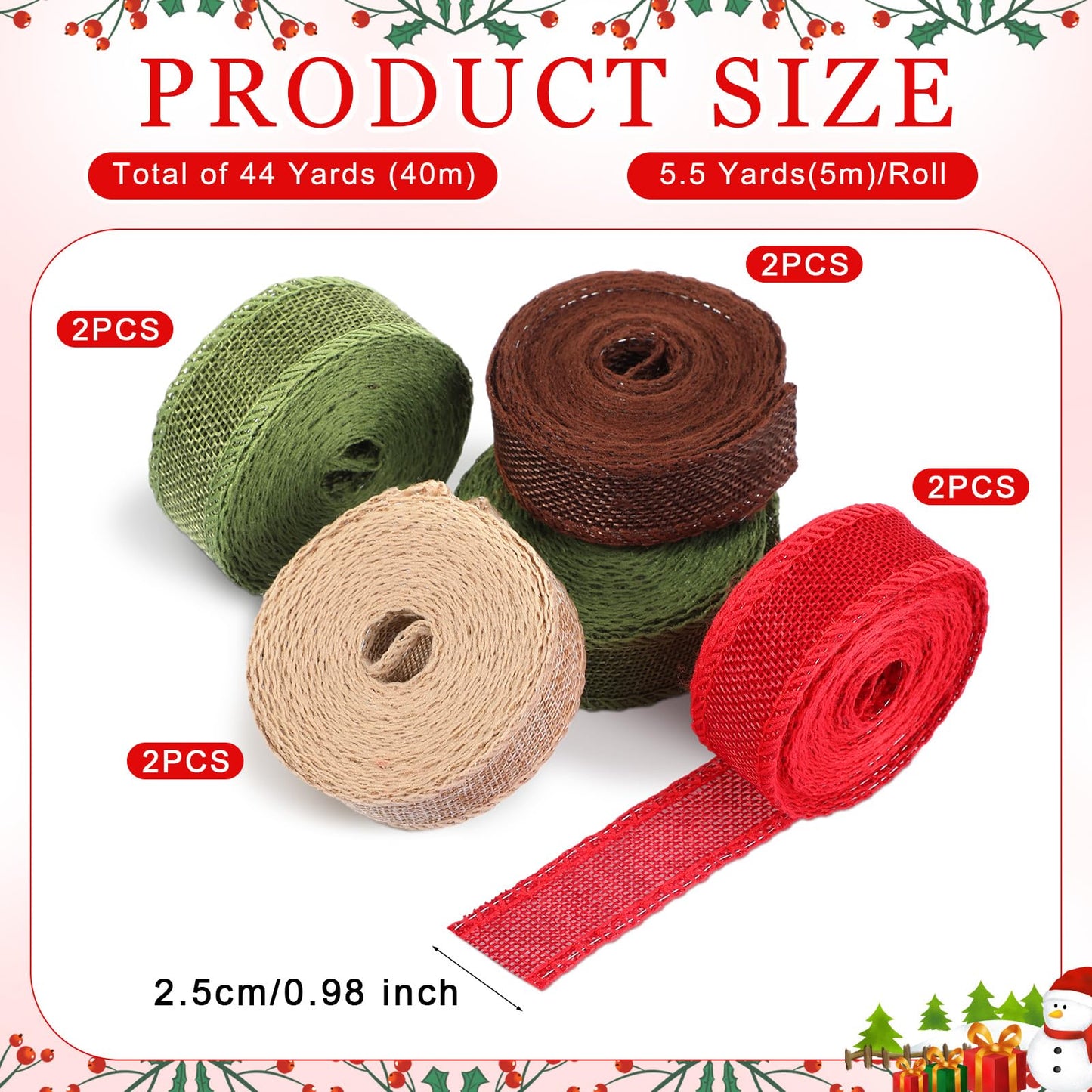 Extended 12-Yard Burlap Ribbon: Natural Wired Edge for Permanent, Handmade Bows & Garlands