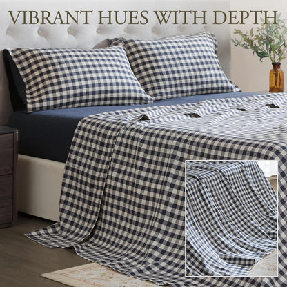 DAPU 100% Pure French Linen Sheets: Natural Normandy Flax Set