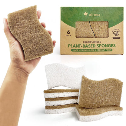 Microplastic-Free Kitchen: Airnex Biodegradable Natural Sponges Non-Toxic