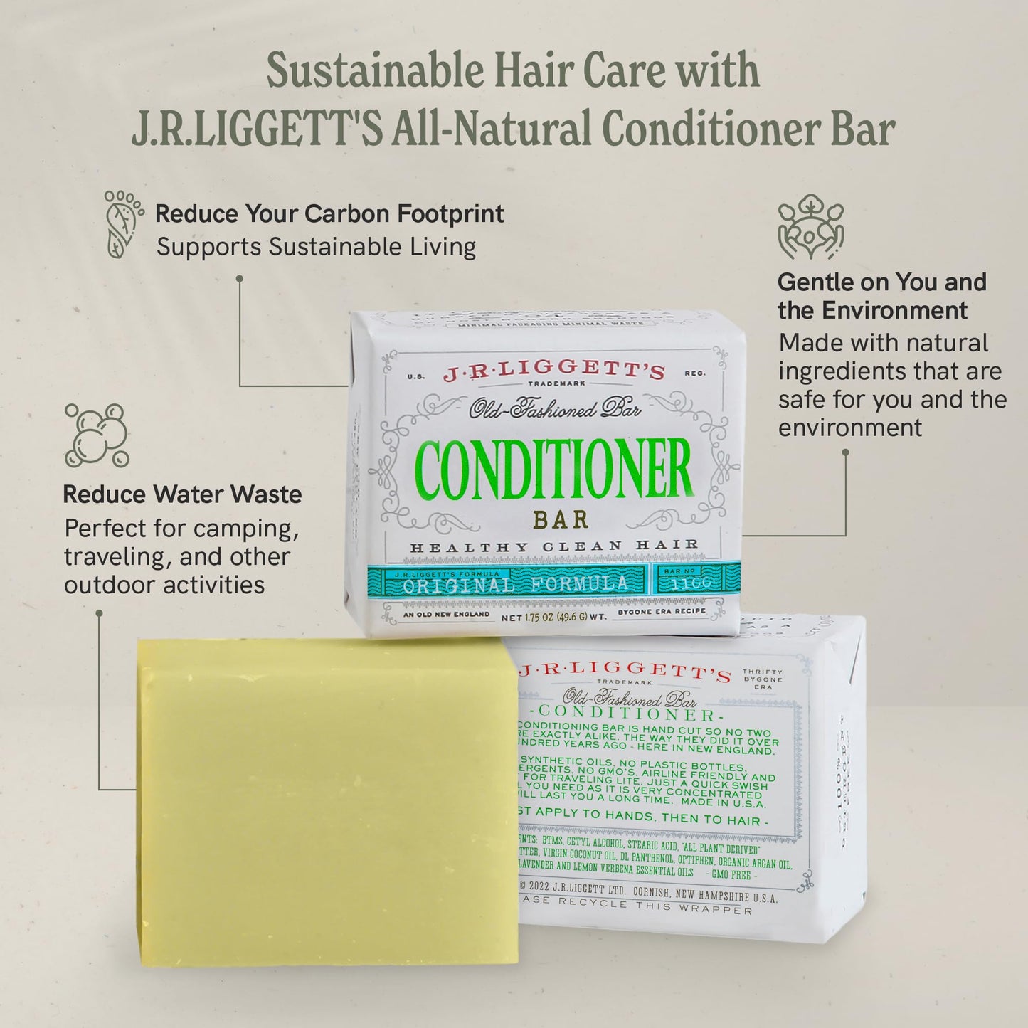 Plastic-Free, Sulfate-Free Shampoo Bar 3-Pack, Vegan – J.R. Liggett's