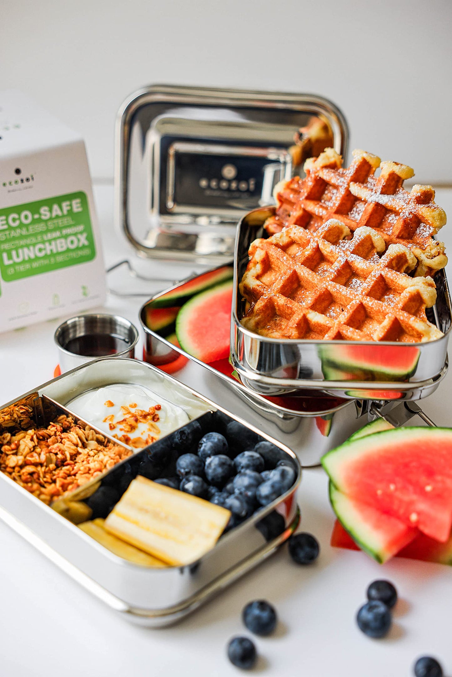 Plastic-Free Stainless Steel Bento Lunch Box, 2-Tier – Ecozoi