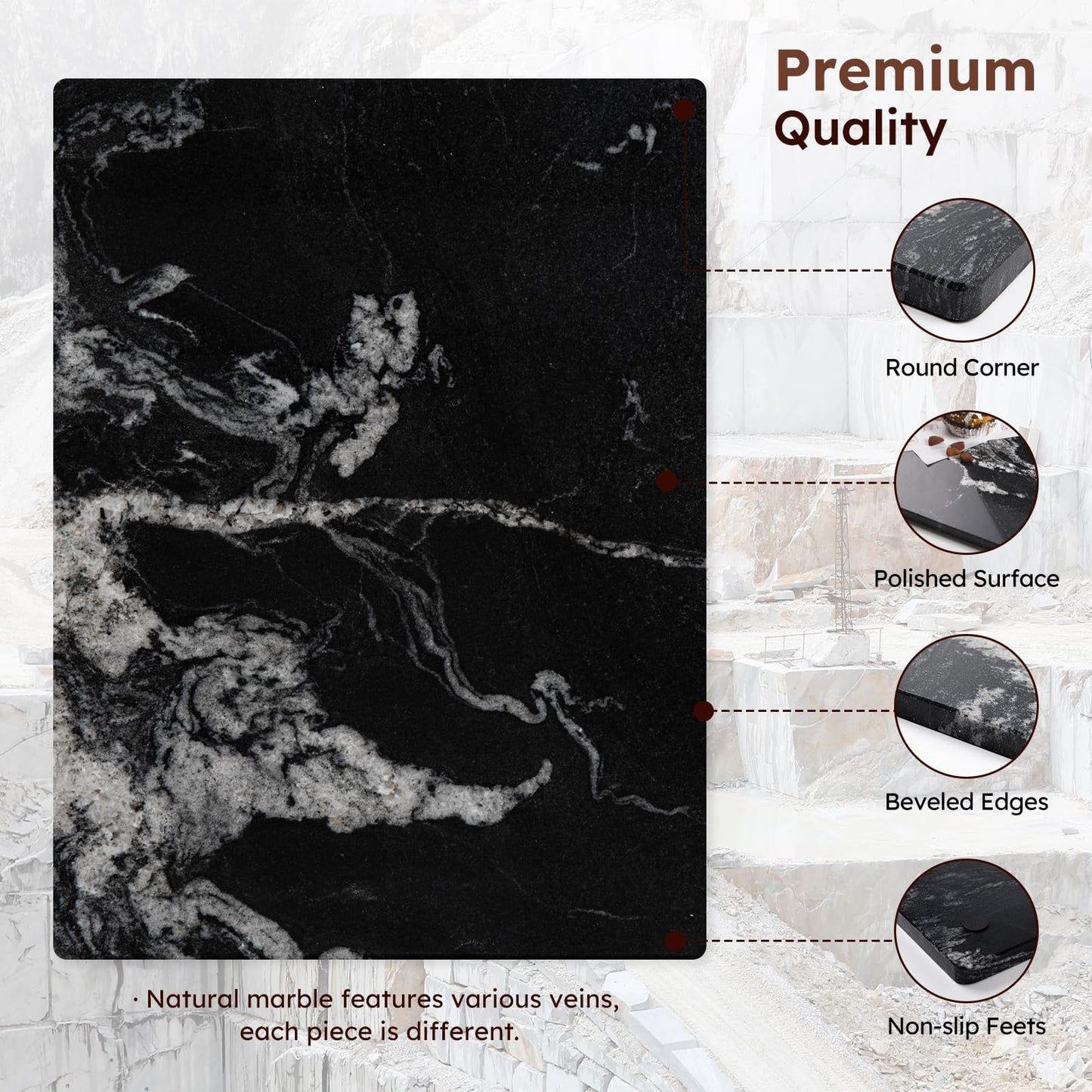 Non-Toxic Natural Granite Cutting & Pastry Board – Diflart