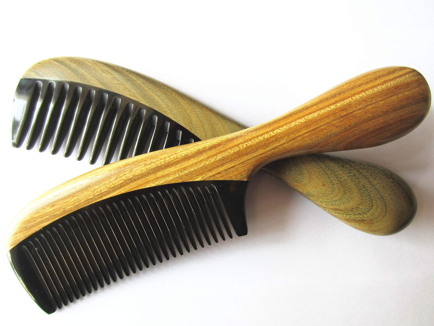Handmade Buffalo Horn & Sandalwood Anti-Static Combs, 2-Pack – Myhsmooth