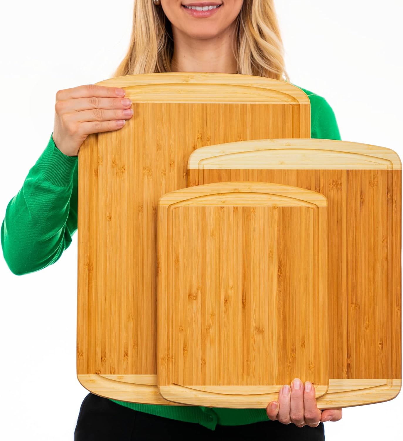 Non-Toxic Organic Bamboo Cutting Board Set, 3-Piece – Greener Chef