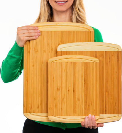 Non-Toxic Organic Bamboo Cutting Board Set, 3-Piece – Greener Chef
