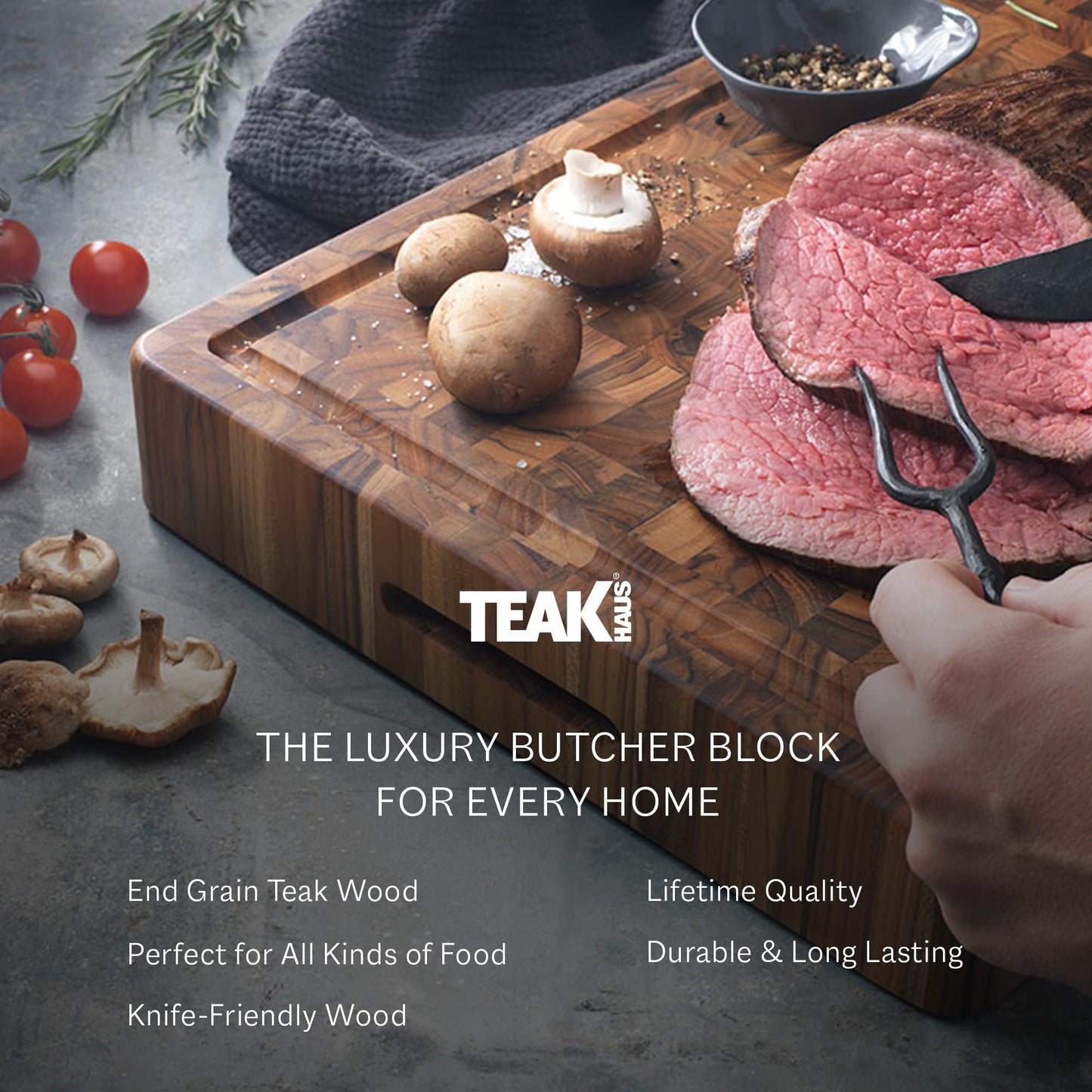 Non-Toxic Teak End-Grain Cutting Board, FSC-Certified – Teakhaus