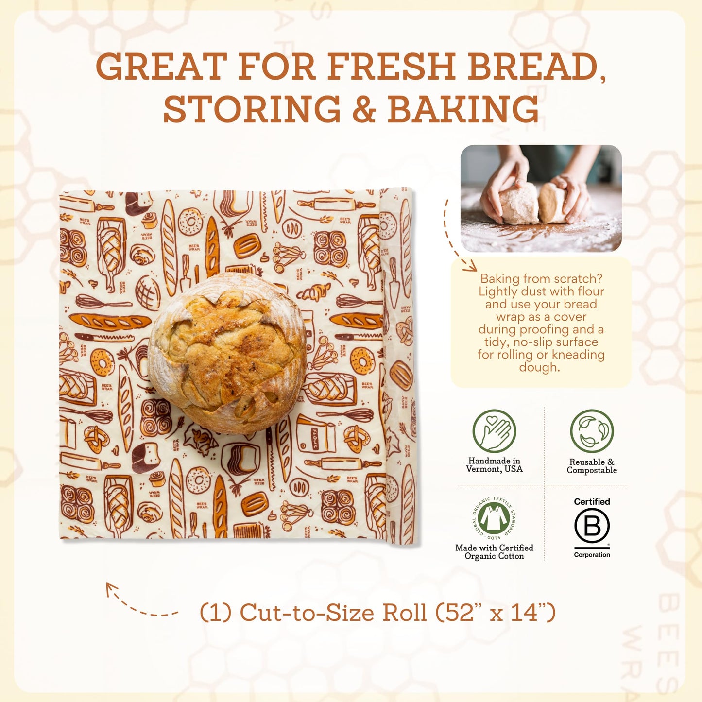 Plastic-Free Vegan Reusable Food Wrap Roll – Bee's Wrap