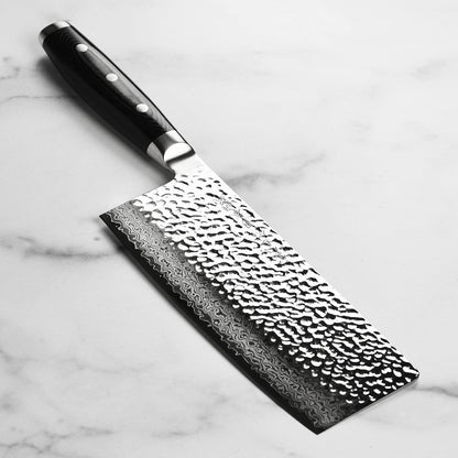 Enso HD 7" Vegetable Cleaver (VG10 Hammered Damascus)