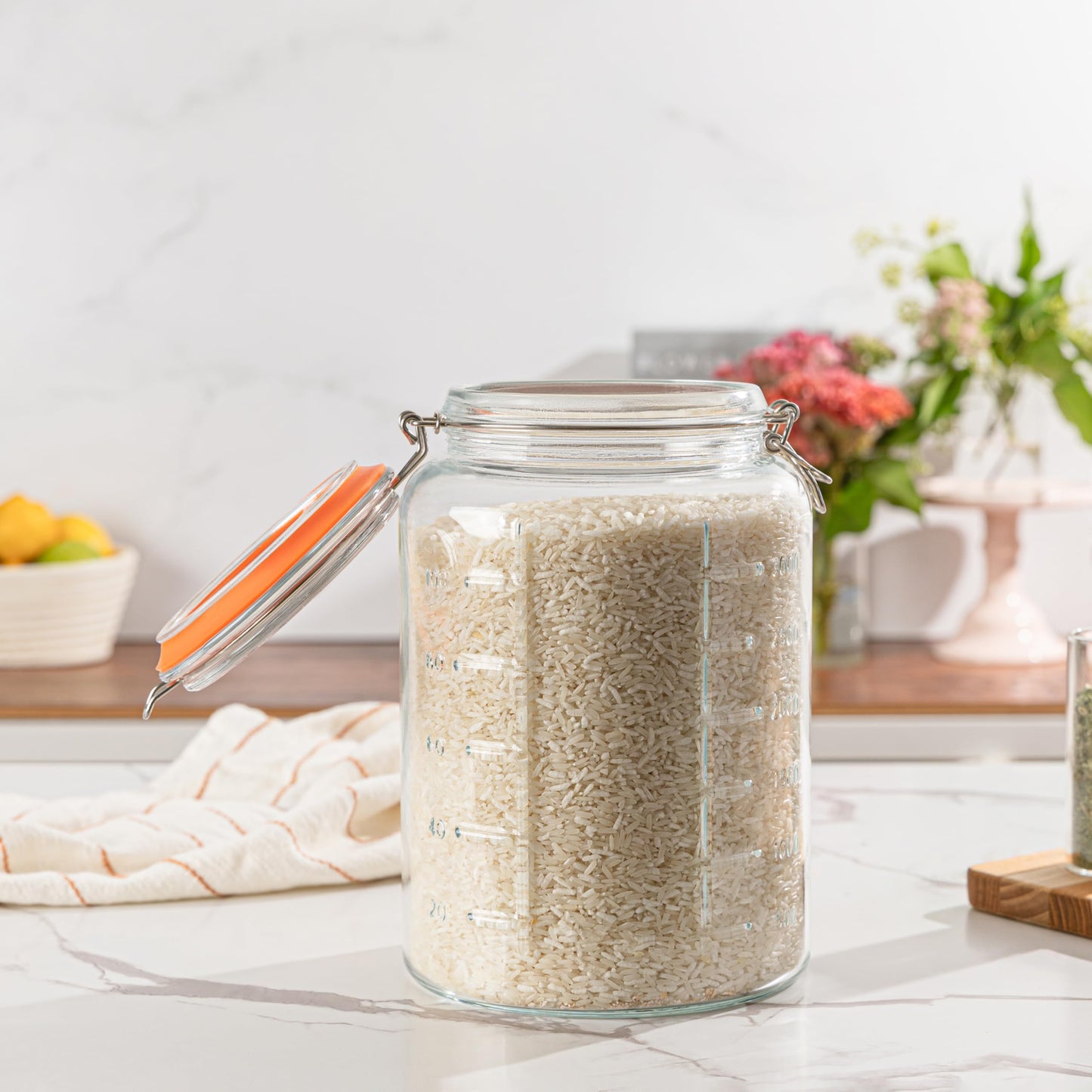 Plastic-Free 1-Gallon Glass Mason Jar with Glass Lid – Kitchentoolz