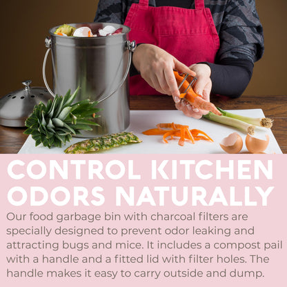Microplastic-Free Kitchen: Epica Stainless Steel Compost Bin Non-Toxic