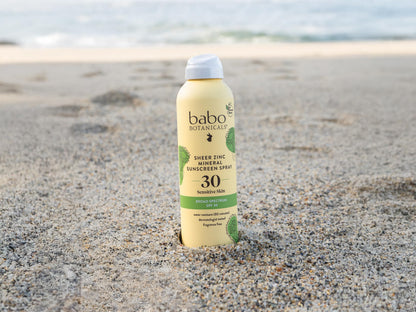 Non-Aerosol Mineral Zinc Sunscreen Spray SPF 30, Vegan & Fragrance-Free – Babo Botanicals