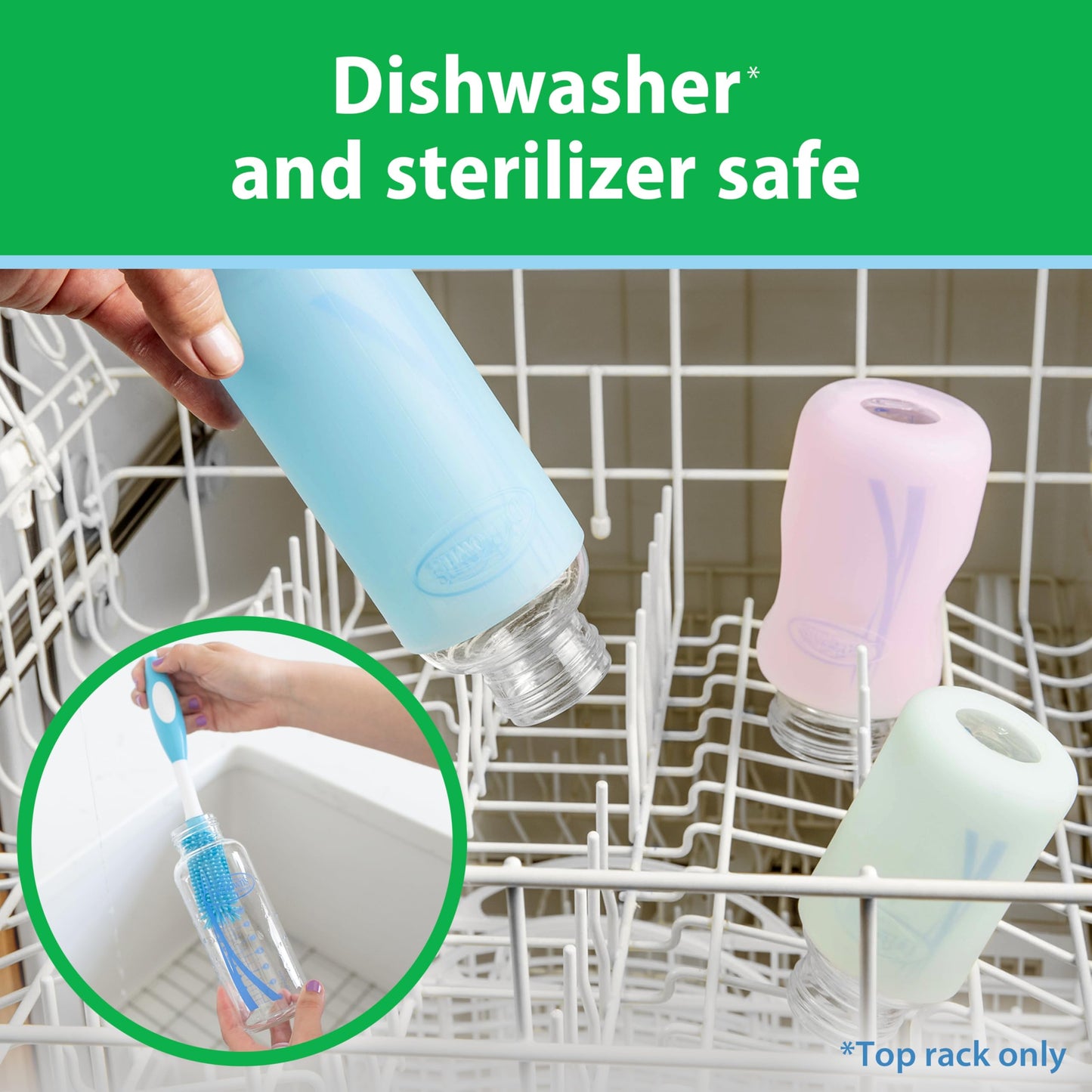 Dr. Brown’s Options+ 4 oz Narrow Borosilicate Glass Baby Bottles (2-Pack)