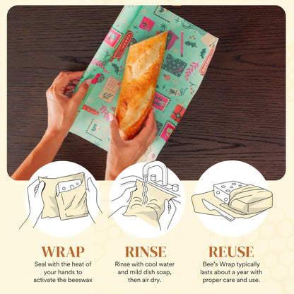 Plastic-Free Vegan Reusable Food Wrap Roll – Bee's Wrap