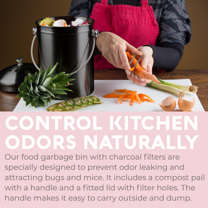 Microplastic-Free Kitchen: Epica Stainless Steel Compost Bin Non-Toxic