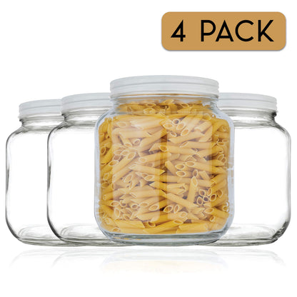 Half-Gallon Glass Mason Jars with Metal Lids, 2-Pack - Kitchentoolz