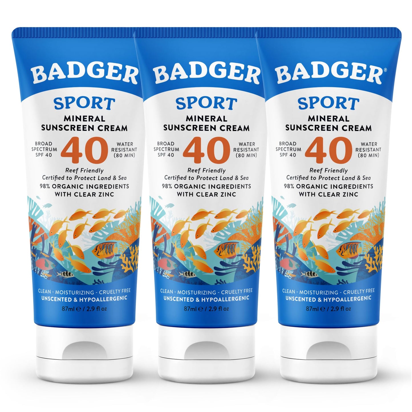 NSF Certified Organic Mineral Sunscreen SPF 50, 4-Ingredient Reef Safe – Badger