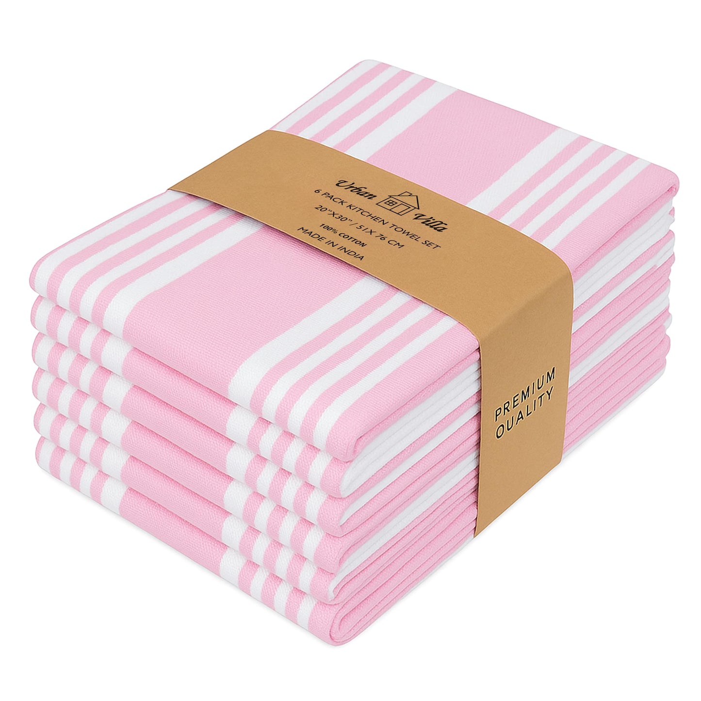 Microplastic-Free Kitchen: Urban Villa Cotton Dish Towels 6-Pack Non-Toxic