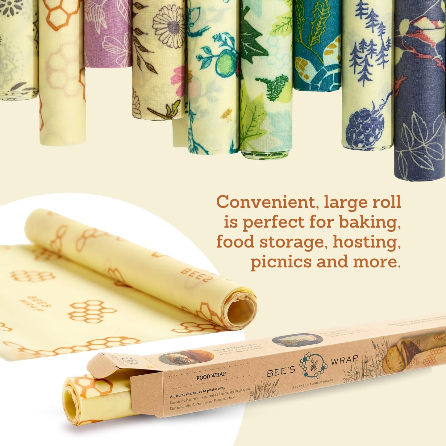 Plastic-Free Vegan Reusable Food Wrap Roll – Bee's Wrap