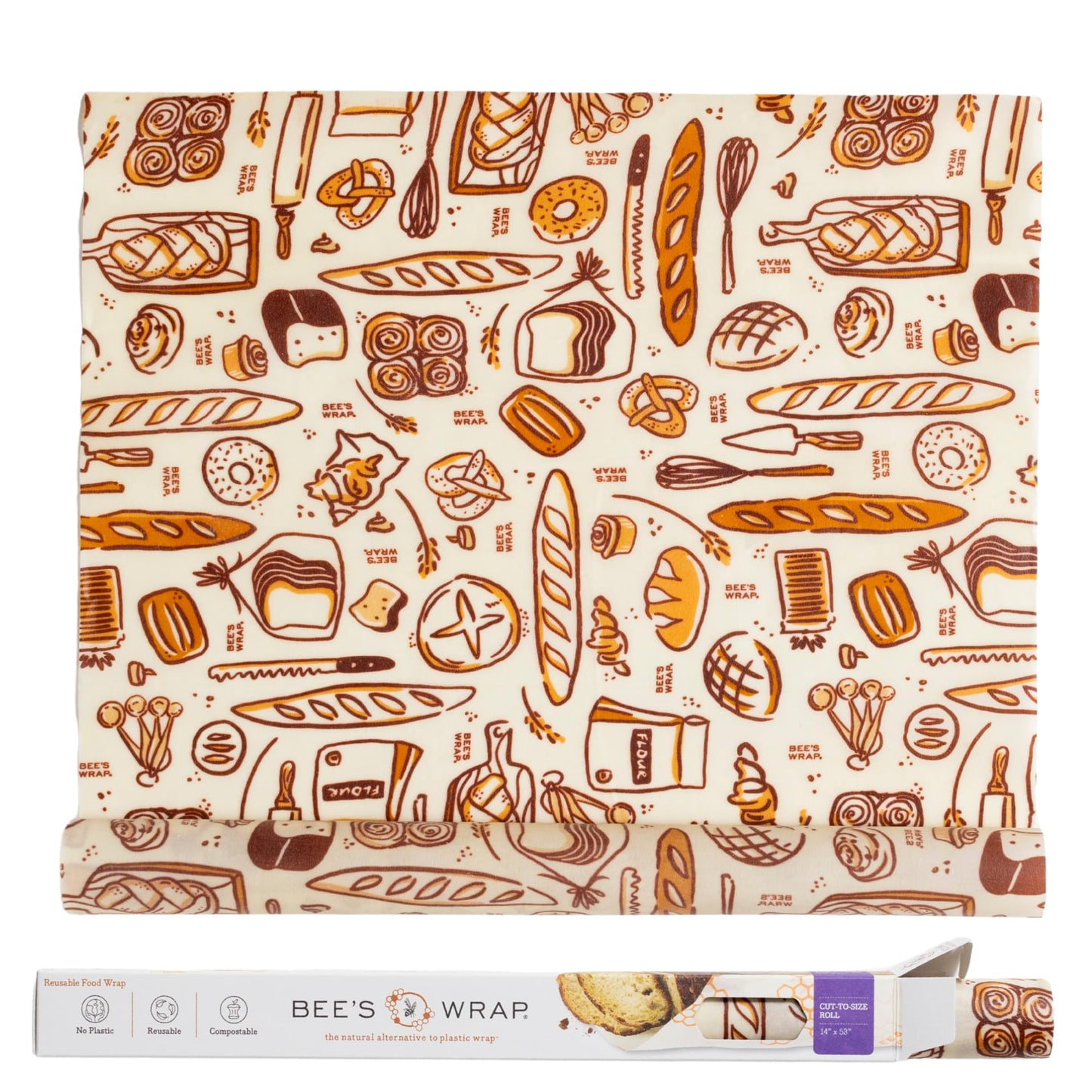 Plastic-Free Vegan Reusable Food Wrap Roll – Bee's Wrap