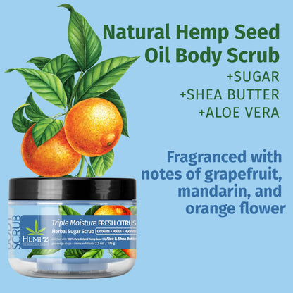 Fragrance-Free Sugar Body Scrub with Hemp Seed Oil – HEMPZ