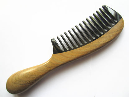 Handmade Buffalo Horn & Sandalwood Anti-Static Combs, 2-Pack – Myhsmooth