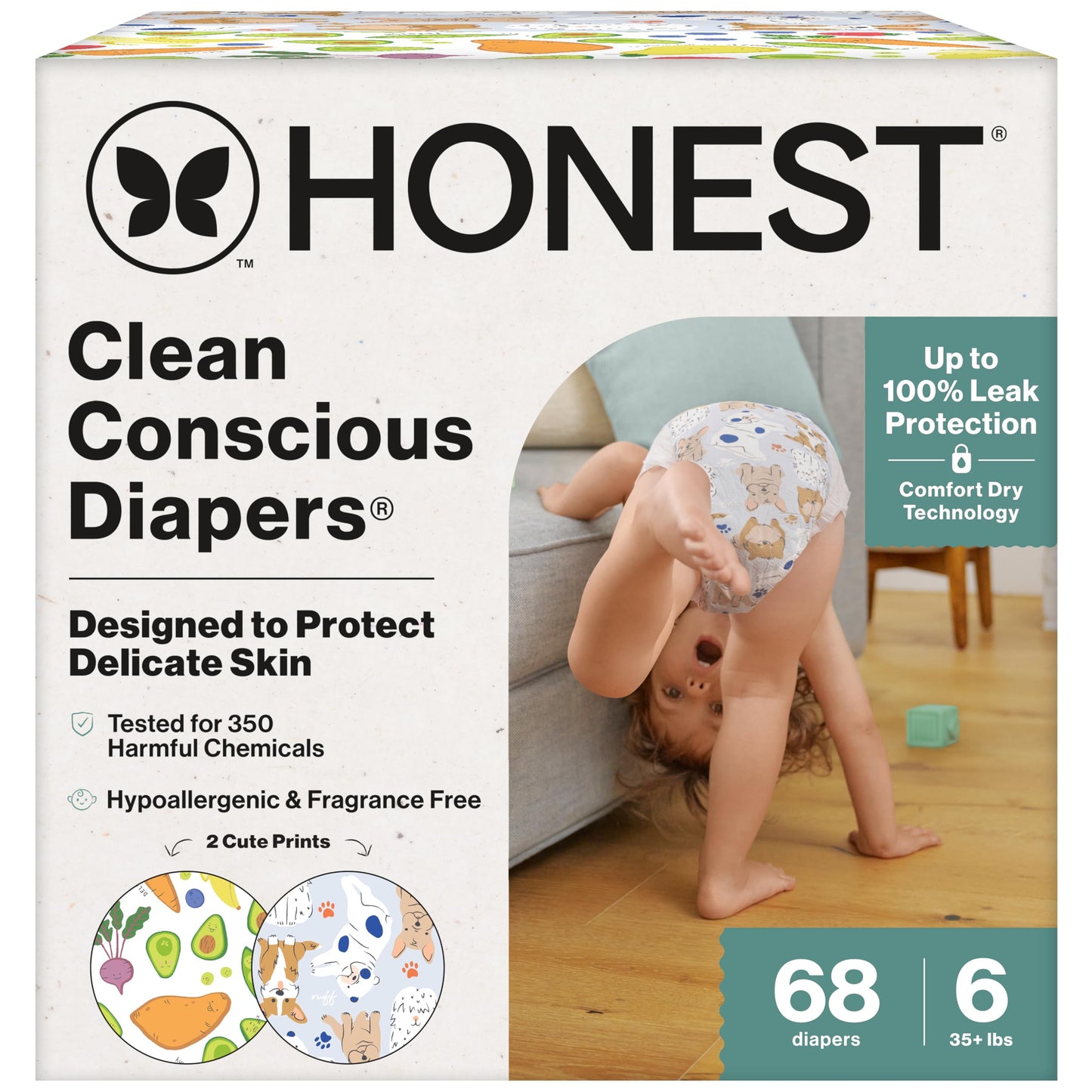The Honest Company Comfort Dry Diapers: TCF Plant-Based Protection